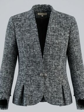 Anne Klein Women's Gray Tweed Fully Lined Blazer Size 16